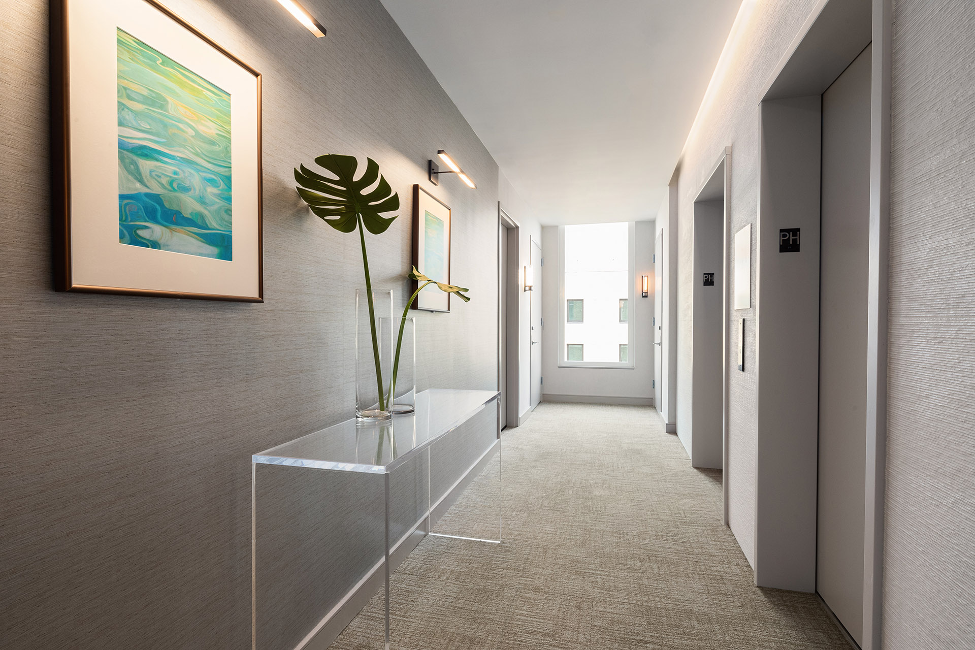 A private elevator landing allows for unmatched exclusivity and privacy.
